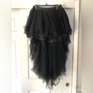 SHEIN Black Layered Elastic waist Asymmetrical Tutu Skirt